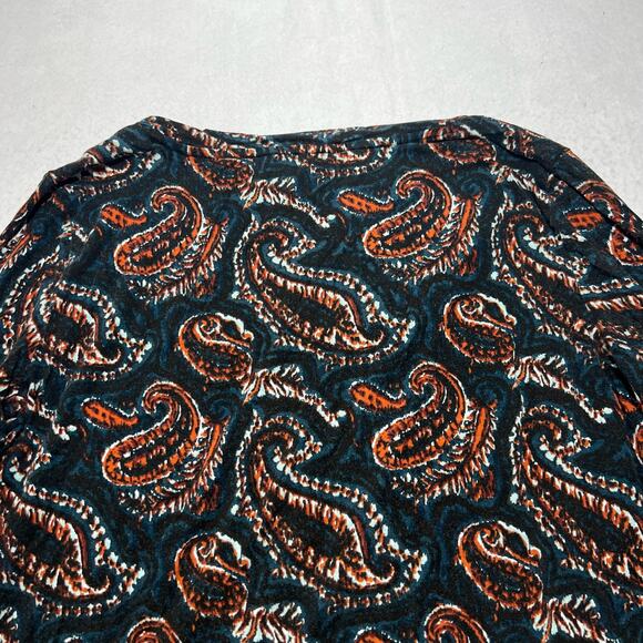 Talbots Women’s Medium Long Sleeve Paisley Patterned Pullover T Shirt Top - Picture 11 of 12